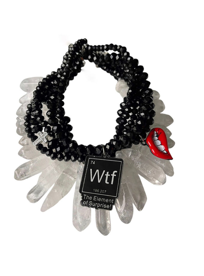 Чокер чорний с кварцем і підвісками SMART JEWELRY (SJ_013)