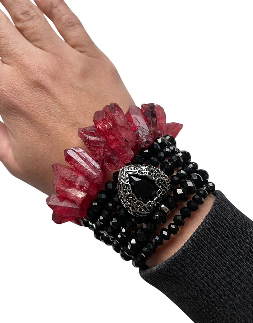 Photoroom_20251205_140828 Браслет чорний з серцем і кварцем SMART JEWELRY (SJ_019) - фото 2