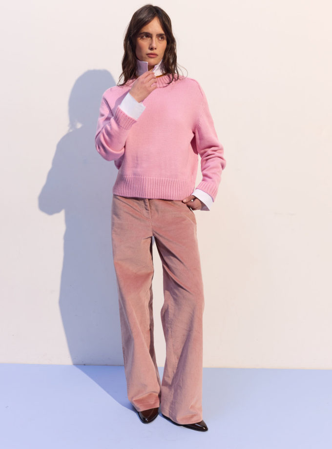 Джемпер вовняний прямого крою рожевий THE LACE (TLA_00003732)