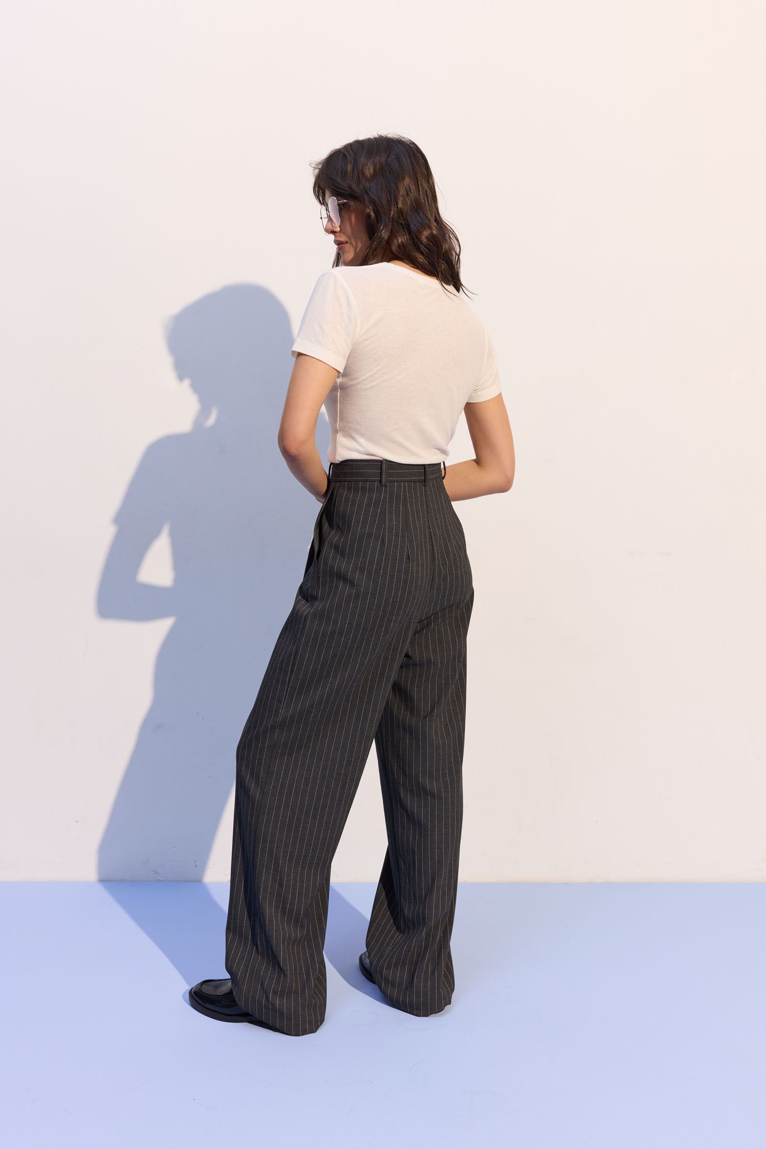 00003736-2 Брюки палаццо в широку смужку графітові THE LACE (TLA_00003736) - фото 2