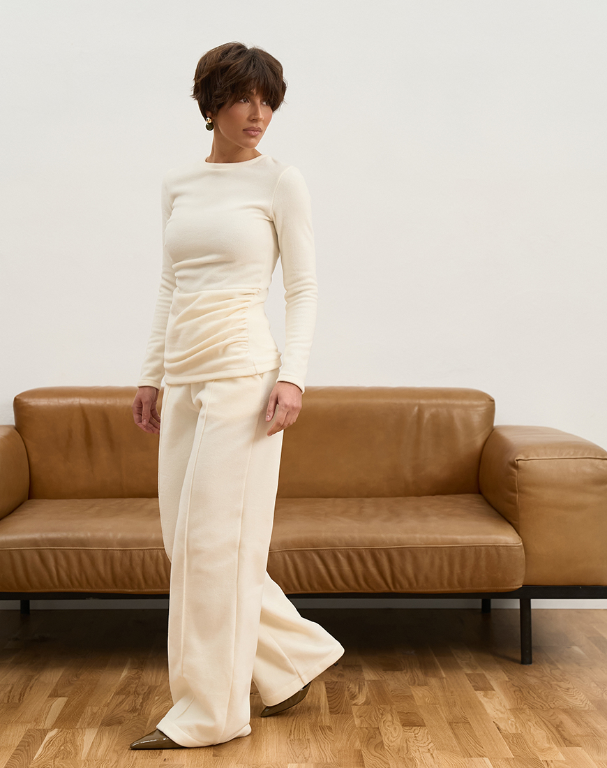 1AK03468 Штани широкі зі стрілкою поларфліс молочні MMSW (MMSW_ШШЗС-W26-ML) - фото 2