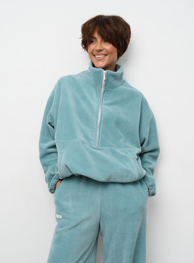 Світшот флісовий на півблискавці морська хвиля MMSW (MMSW_СФНП-W26-TU)