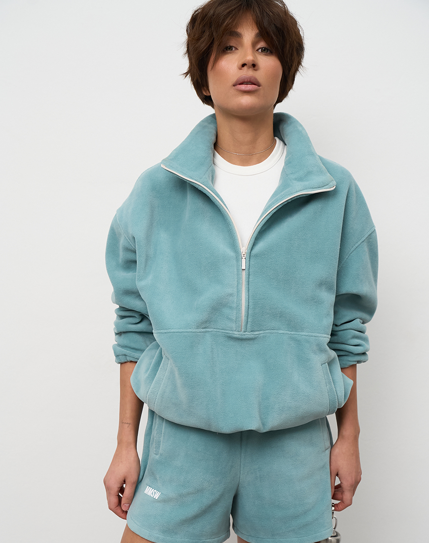 1AK04665 Світшот флісовий на півблискавці морська хвиля MMSW (MMSW_СФНП-W26-TU) - фото 3