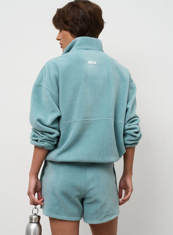 Світшот флісовий на півблискавці морська хвиля MMSW (MMSW_СФНП-W26-TU)