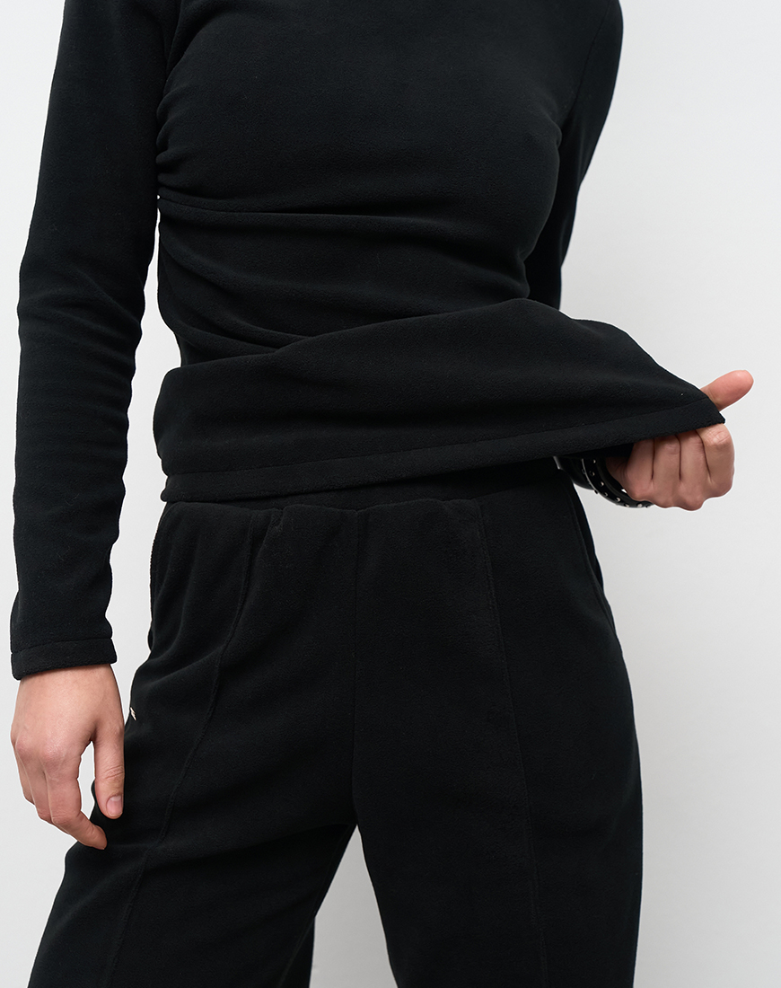 1AK05135 Лонгслів жіночий драпірований поларфліс чорний MMSW (MMSW_ЛЖДПФ-W26-BL) - фото 3