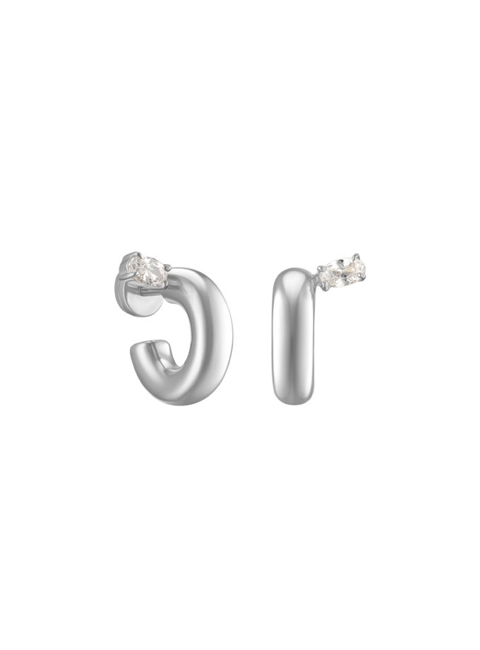 Сережки Hoops w.Zircon RIMMART JEWELRY (RAJ_EERA-077)