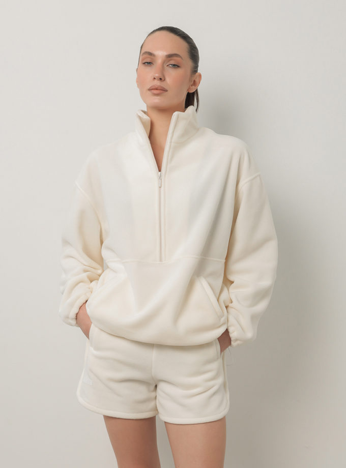 Світшот флісовий на півблискавці молочний MMSW (MMSW_СФНП-W26-ML)