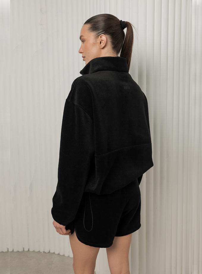 Світшот флісовий на півблискавці чорний MMSW (MMSW_СФНП-W26-BL)