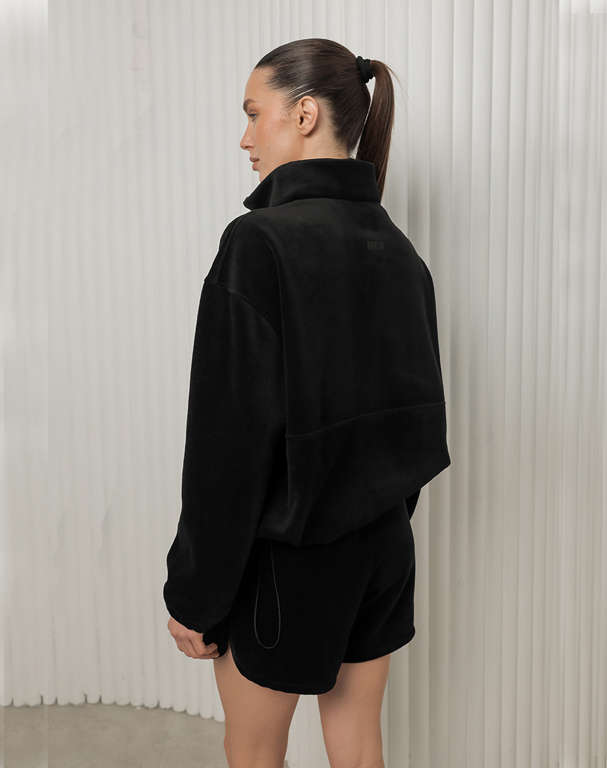 2025-12-30 15.37.09 Світшот флісовий на півблискавці чорний MMSW (MMSW_СФНП-W26-BL) - фото 2