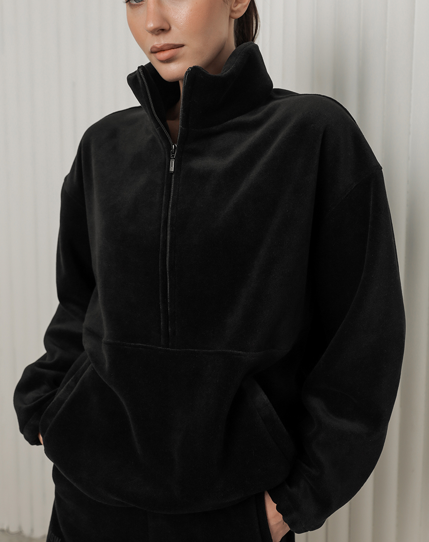 2025-12-30 15.37.22 Світшот флісовий на півблискавці чорний MMSW (MMSW_СФНП-W26-BL) - фото 4