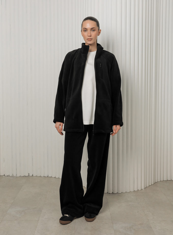 Штани рівні з фіксатором поларфліс чорні MMSW (MMSW_ШРЗФФ-W26-BL)