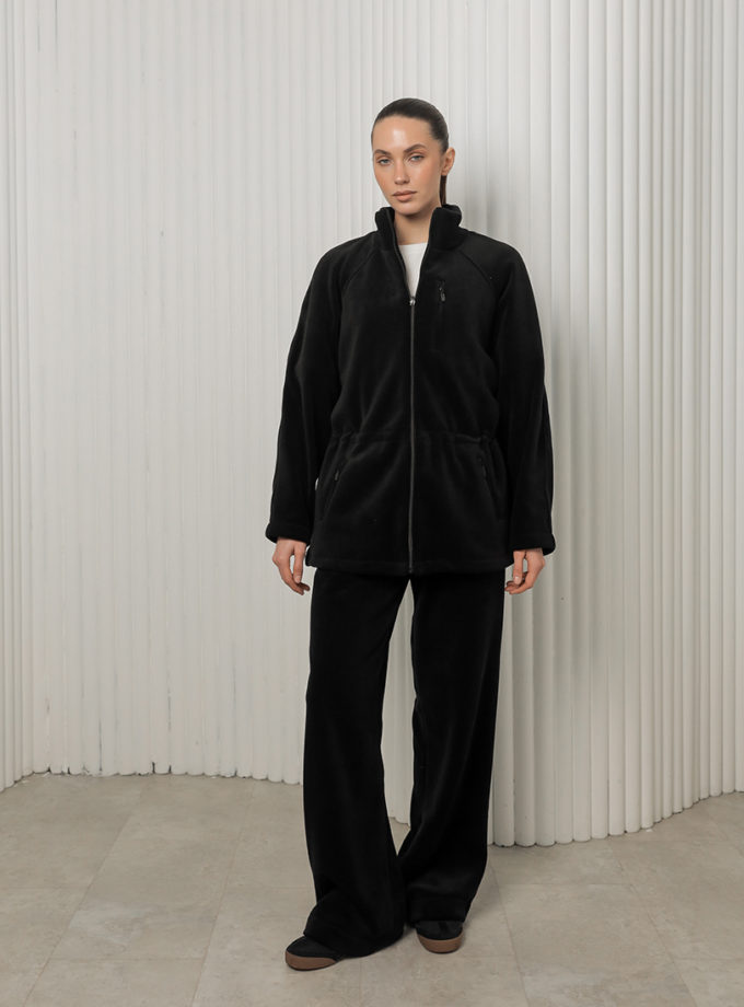 Штани рівні з фіксатором поларфліс чорні MMSW (MMSW_ШРЗФФ-W26-BL)