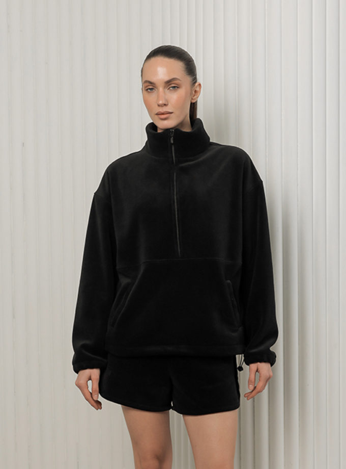 Світшот флісовий на півблискавці чорний MMSW (MMSW_СФНП-W26-BL)