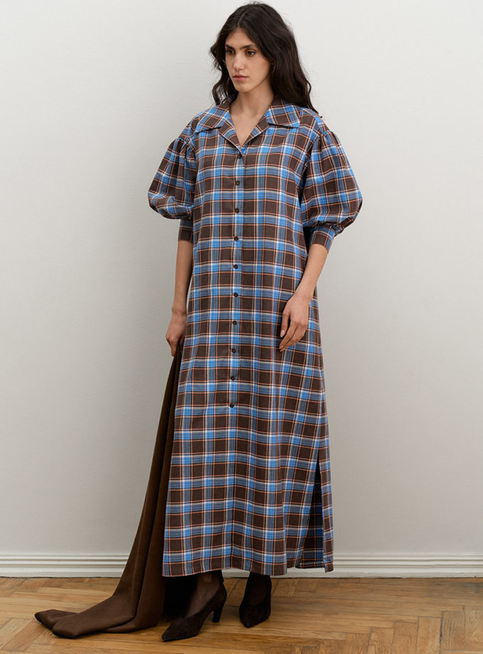 Сукня-сорочка Between блакитно-коричнева AMBITNA (Ambtn_29-1)