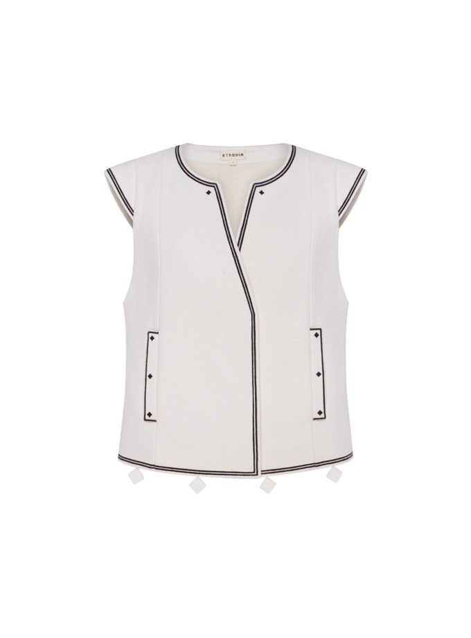 Молочний вишитий жилет Кібчик ETNODIM (ETN_Кibchyk)
