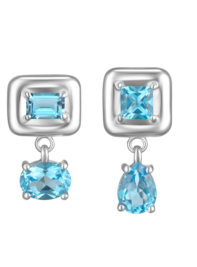 Сережки Splash Blue RIMMART JEWELRY (RAJ_ERA-074)