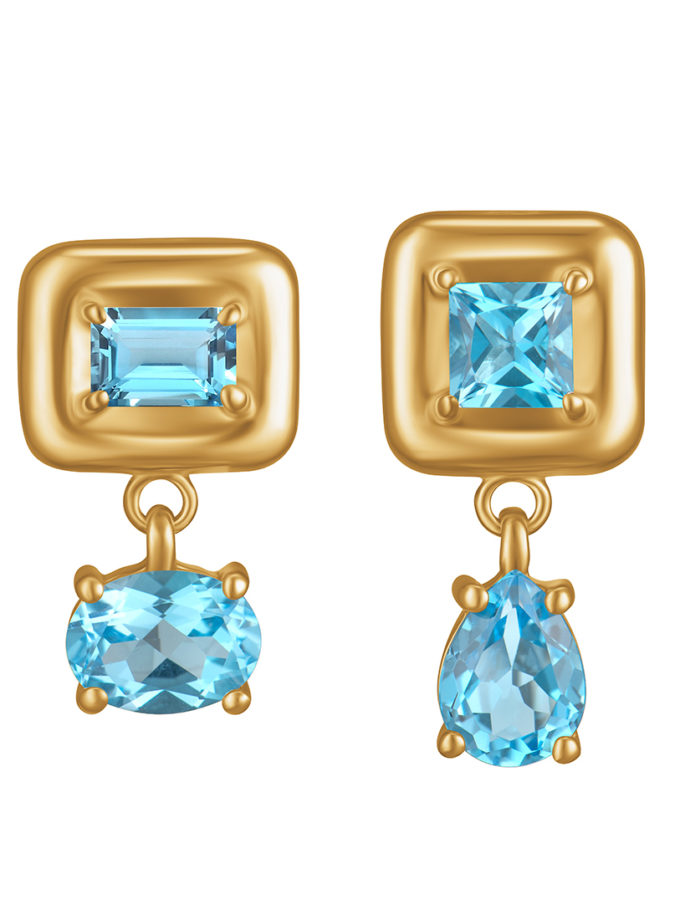 Сережки Splash Blue RIMMART JEWELRY (RAJ_ERApl-074)