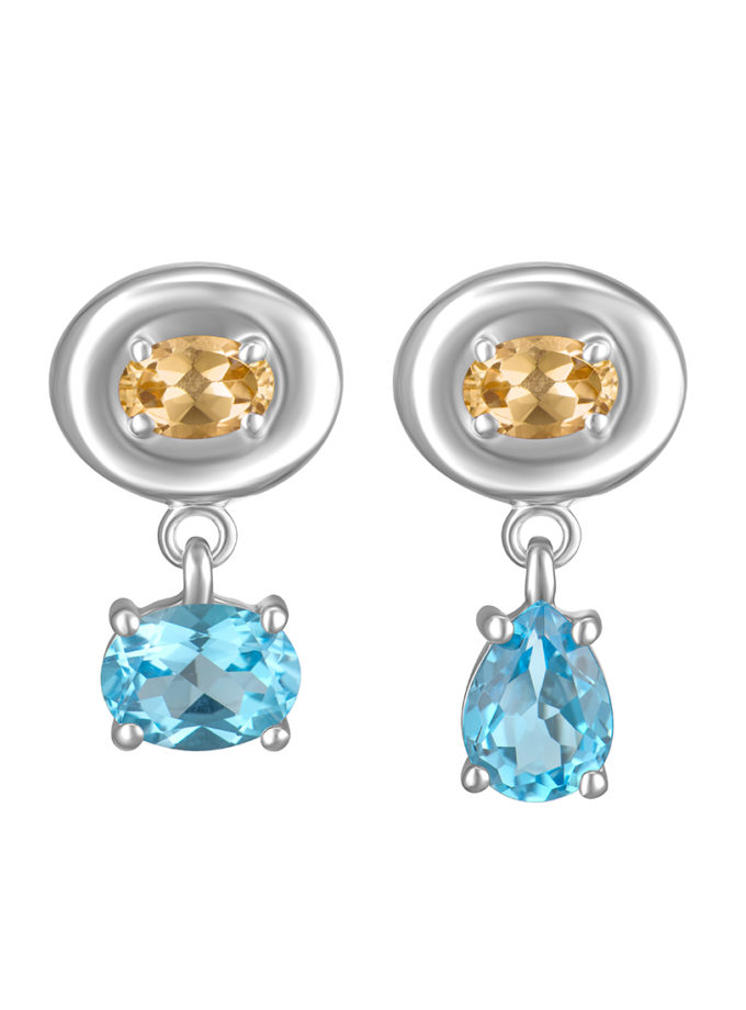 Сережки Splash Yellow-Blue RIMMART JEWELRY (RAJ_ERA-075)