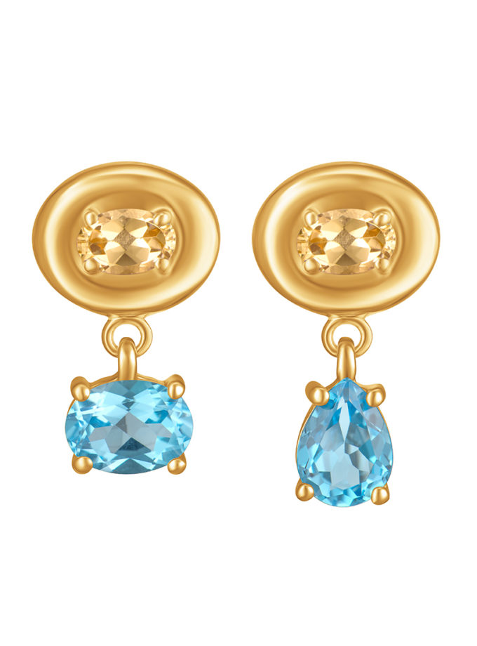 Сережки Splash Yellow-Blue RIMMART JEWELRY (RAJ_ERApl-075)