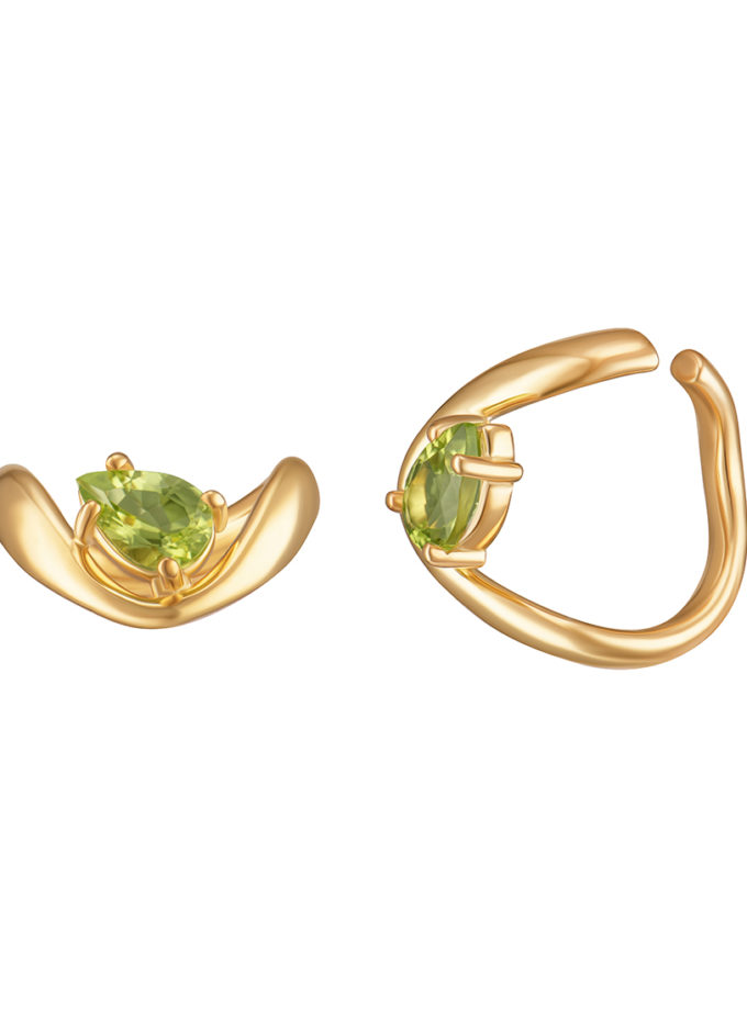 Каф Splash green RIMMART JEWELRY (RAJ_ERApl-070g)
