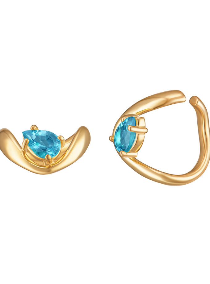 Каф Splash blue RIMMART JEWELRY (RAJ_ERApl-070b)