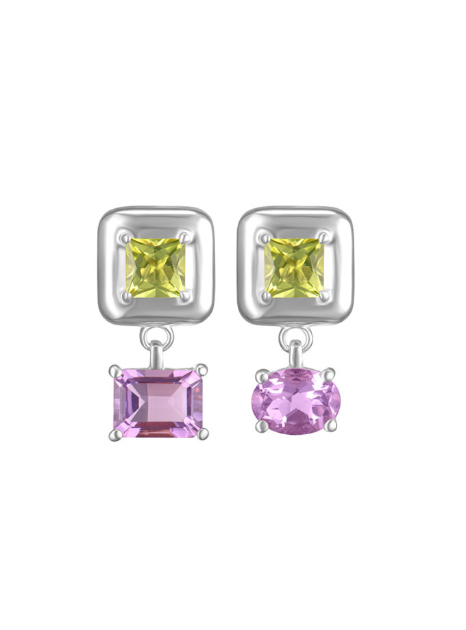 Сережки Splash Green-Violet RIMMART JEWELRY (RAJ_ERA-072)