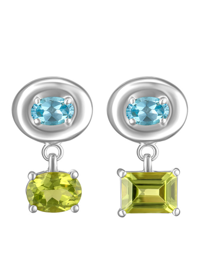 Сережки Splash Blue-Green RIMMART JEWELRY (RAJ_ERA-073)