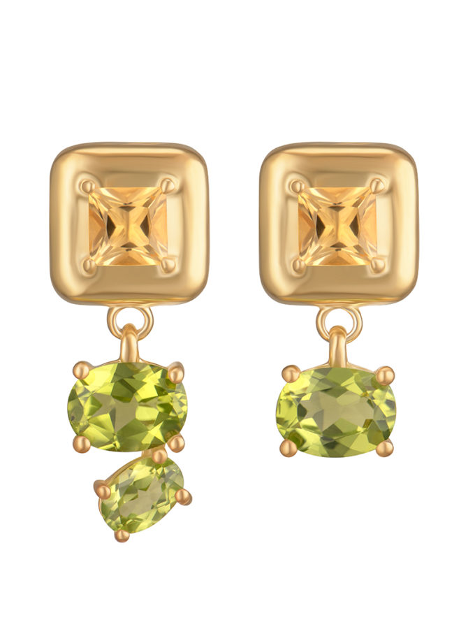 Сережки Splash Yellow-Green RIMMART JEWELRY (RAJ_ERApl-076)