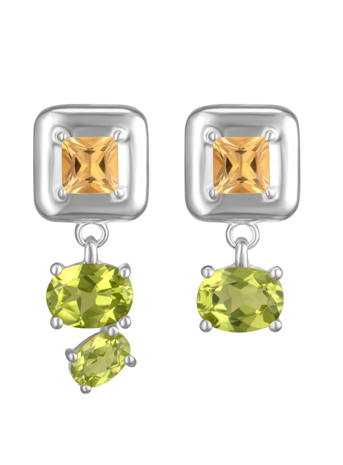 Сережки Splash Yellow-Green RIMMART JEWELRY (RAJ_ERA-076)