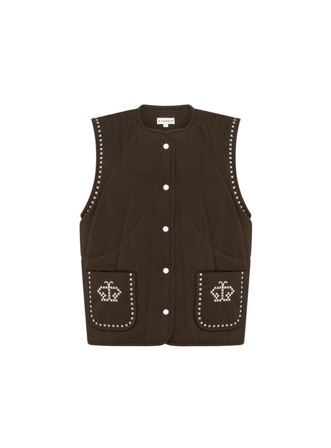 Темно-коричневий жилет Крильце ETNODIM (ETN_kryltse)