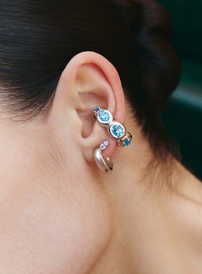 Сережки Hoops w.Zircon RIMMART JEWELRY (RAJ_EERA-077)