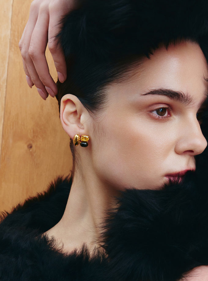 Сережки Glow & Shadow earrings RIMMART JEWELRY (RAJ_ERApl-079)