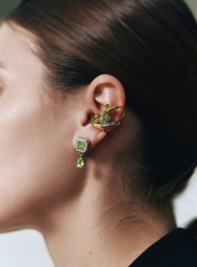 Сережки Splash Green RIMMART JEWELRY (RAJ_ERA-071)