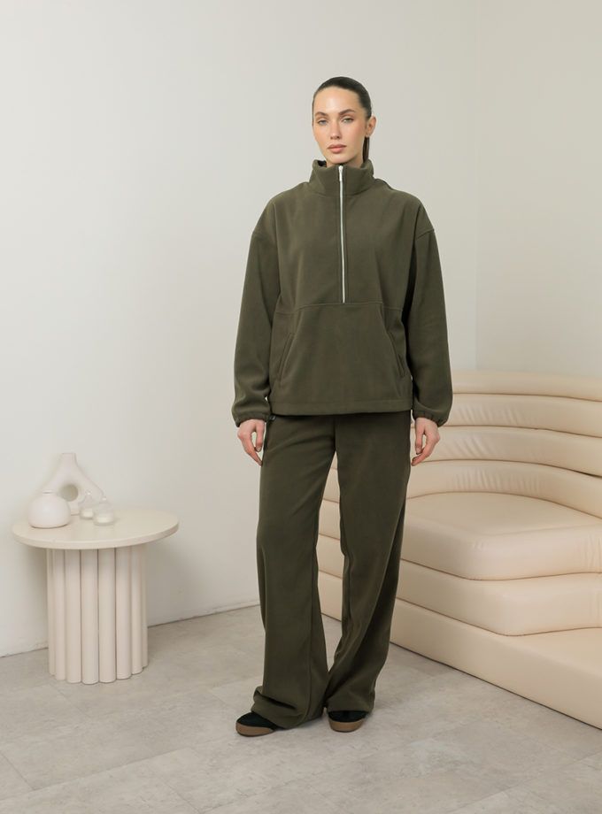 Штани рівні з фіксатором поларфліс хакі MMSW (MMSW_ШРЗФФ-W26-KH)