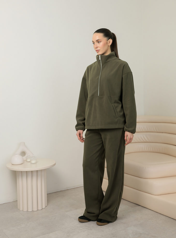 Штани рівні з фіксатором поларфліс хакі MMSW (MMSW_ШРЗФФ-W26-KH)