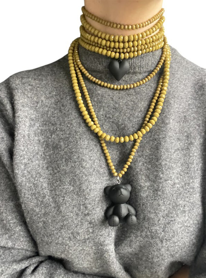 Підвіска лава з хрестом і ведмедиком SMART JEWELRY (SJ_023)