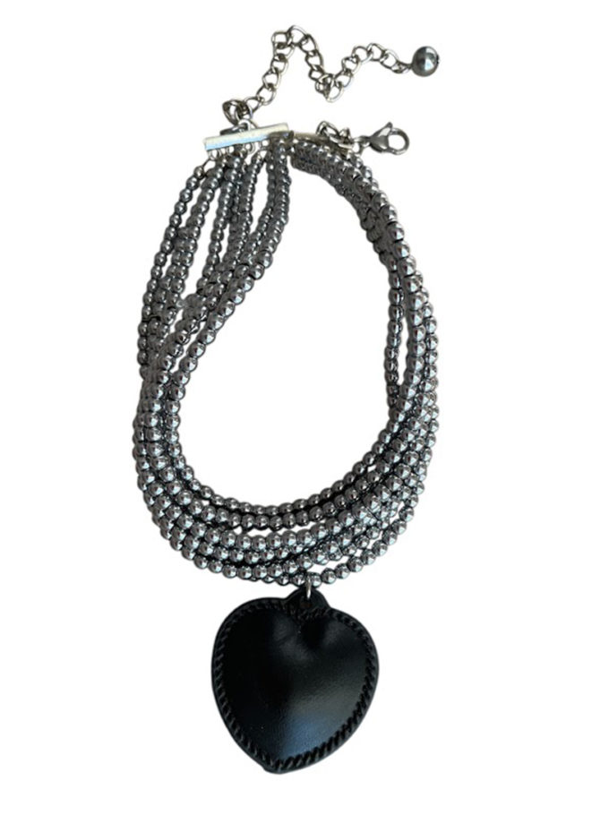 Чокер гематит с серцем чорним SMART JEWELRY (SJ_024)