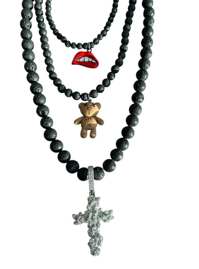 Чокер гематит с серцем чорним SMART JEWELRY (SJ_024)