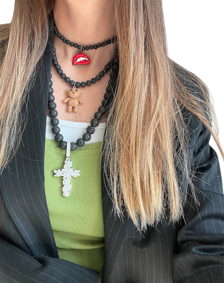 Photoroom_20251228_223839 Підвіска лава з хрестом і ведмедиком SMART JEWELRY (SJ_023) - фото 2