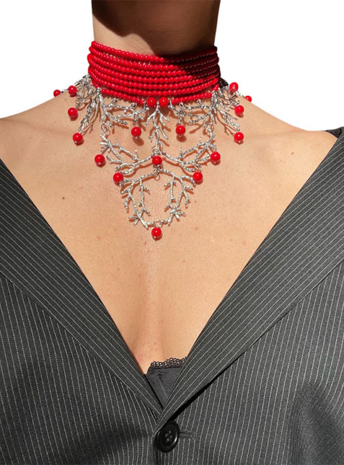 Чокер червоний з гілочками SMART JEWELRY (SJ_032)