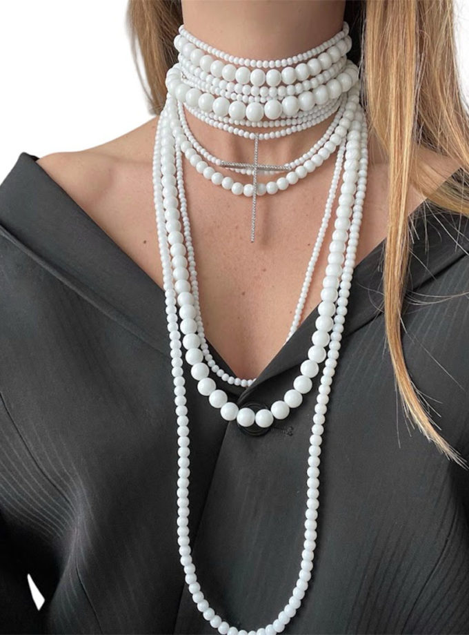 Прикраса біла з хрестом SMART JEWELRY (SJ_031)