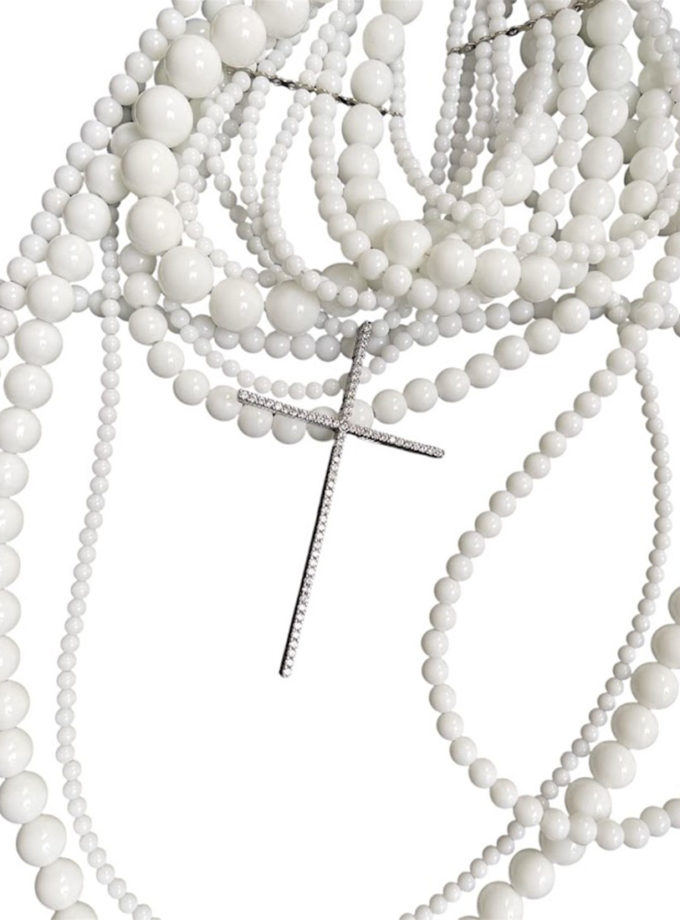 Прикраса біла з хрестом SMART JEWELRY (SJ_031)