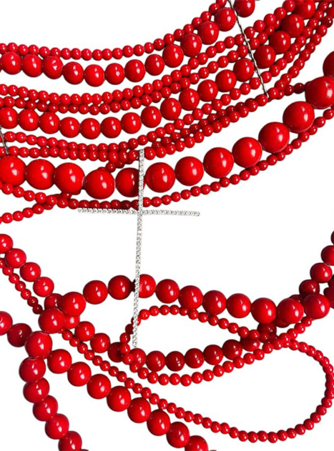 Прикраса червона з хрестом SMART JEWELRY (SJ_030)