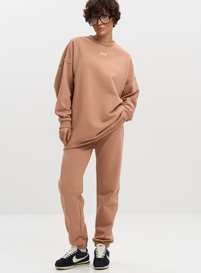 Штани балони з необробленим краєм SS макіато MMSW (MMSW_ШБЗНК-SSXS-MK)