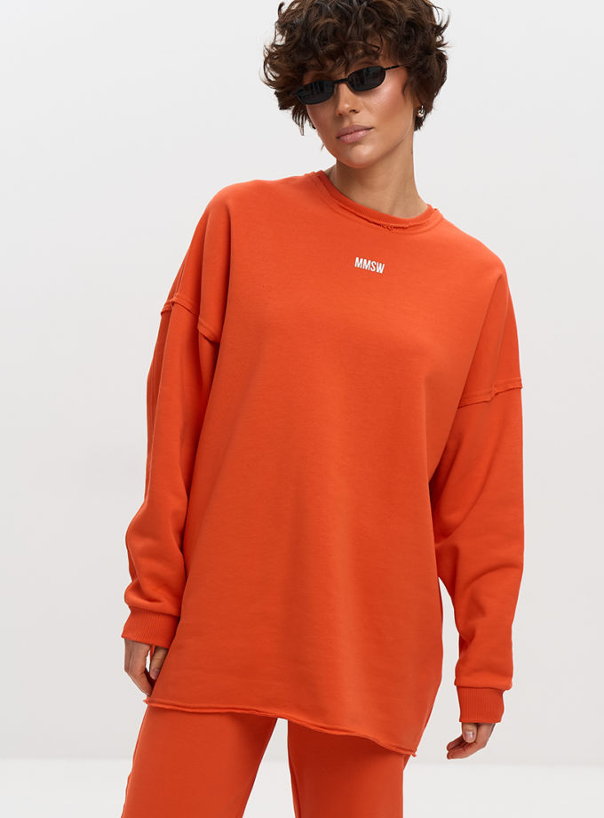 Світшот з необробленим краєм SS мандариновий MMSW (MMSW_СЗНК-SSOS-OR)