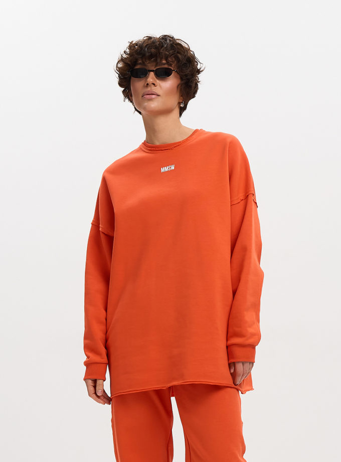 Світшот з необробленим краєм SS мандариновий MMSW (MMSW_СЗНК-SSOS-OR)