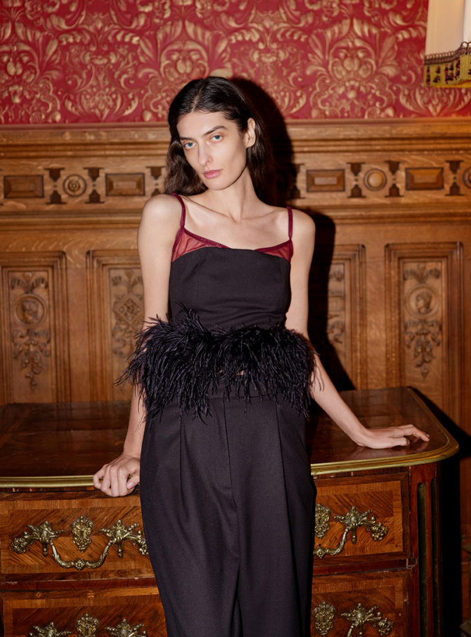 Топ з відстібним страусиним пірʼям FABBY (FBB_FB13)