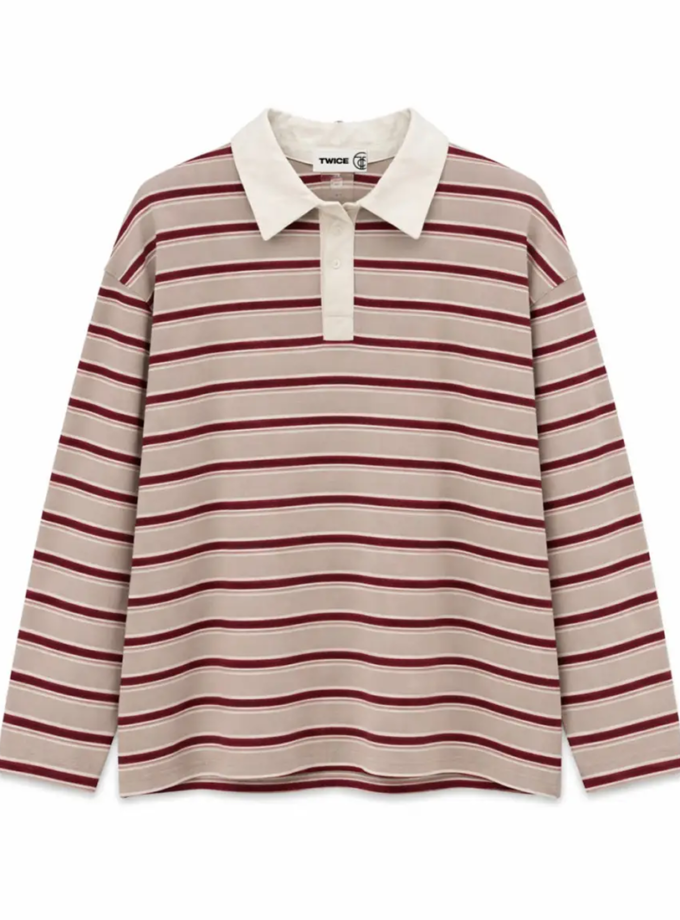 Джемпер поло трикотажний S008 бургунді TWICE (TWC_3355-105471-dzhemper_brg)