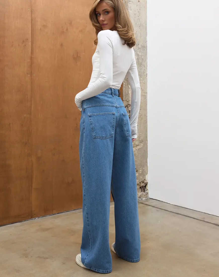 dzhinsi-wide-leg-sini-z-akcentnimi-shvami-wl-591 (1) Джинси Wide Leg сині з акцентними швами WL 591 TWICE (TWC_3394-105697-dzhinsi) - фото 2