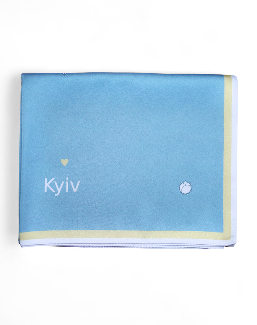 HO2A1392 (1) Хустка Мій Київ блакитного кольору SOFT25 (SOFT_Hust_K_b_NEW) - фото 2